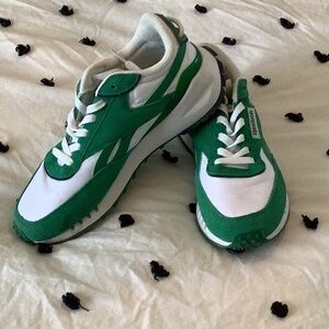 Reebok Green and White Sneakers